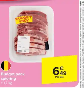 Carrefour Market Budget pack spiering aanbieding