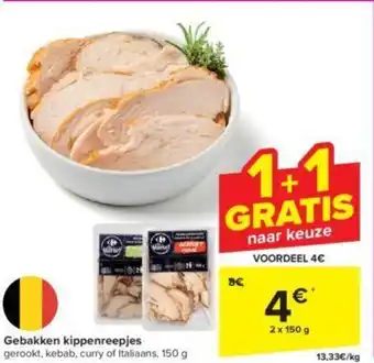 Carrefour Gebakken kippenreepjes 2 x 150g aanbieding