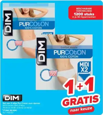 DIM Set van 2 slips Pur Coton voor dames