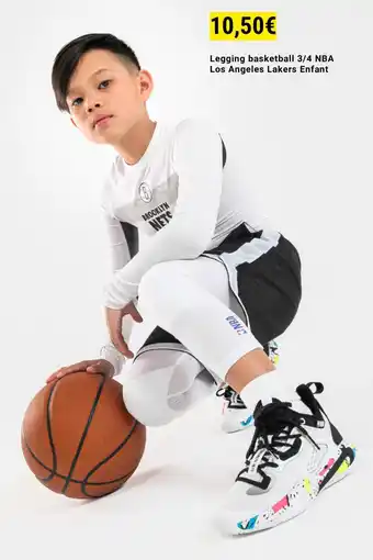 Decathlon Legging basketball 3/4 NBA Los Angeles Lakers Enfant aanbieding
