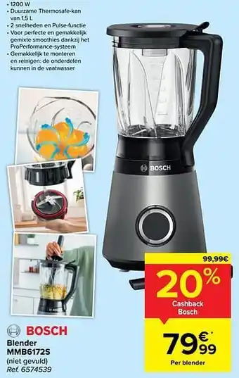 Carrefour Bosch blender mmb6172s aanbieding