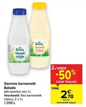 Fles karnemelk natuur