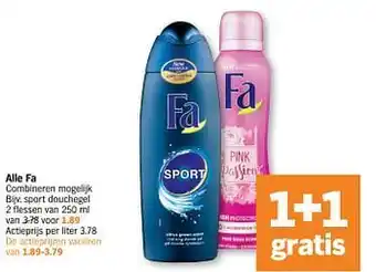 Albert Heijn Alle fa sport douchegel 250ml aanbieding