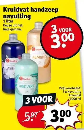 Kruidvat handzeep navulling navulling amandel