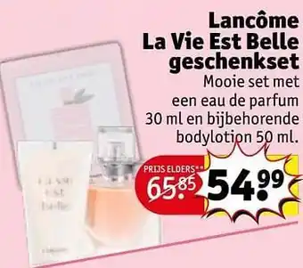 Kruidvat Lancôme la vie est belle geschenkset 50ml aanbieding