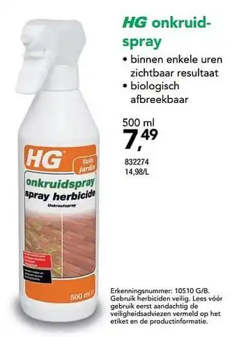 Hubo Hg onkruidspray 500ml aanbieding