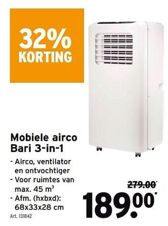 GAMMA Mobiele airco bari 3-in-1 aanbieding