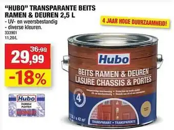 Hubo Hubo transparante beits ramen + deuren 2,5liter aanbieding