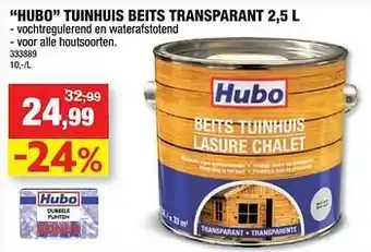 Hubo Hubo tuinhuis beits transparant 2,5liter aanbieding