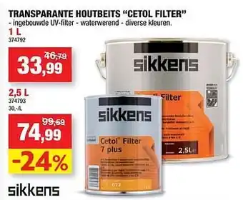 Hubo Transparante houtbeits cetol filter 1liter aanbieding