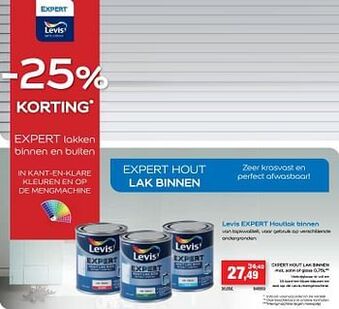 Hubo Levis expert houtlak binnen aanbieding