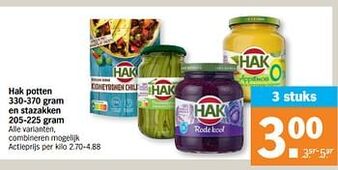 Albert Heijn Hak potten en stazakken aanbieding