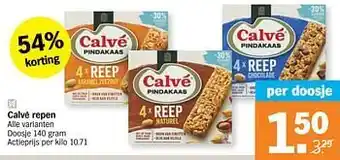 Albert Heijn Calvé repen 140gram aanbieding
