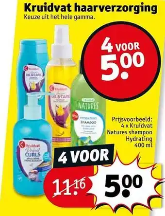 Kruidvat Kruidvat haarverzorging kruidvat natures shampoo hydrating 400ml aanbieding
