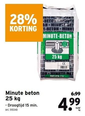 GAMMA Minute beton 25kg aanbieding