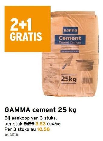 GAMMA Gamma cement 25kg aanbieding