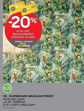 Brico Vliesbehang brasilian forest aanbieding
