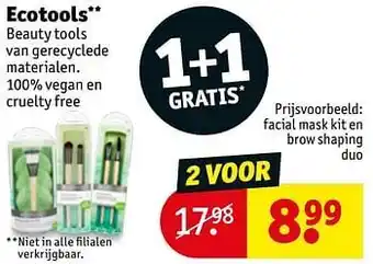 Kruidvat Ecotools facial mask kit en brow shaping duo aanbieding