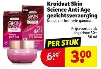 Kruidvat Kruidvat skin science anti age gezichtsverzorging dagcrème 30+ 50ml aanbieding