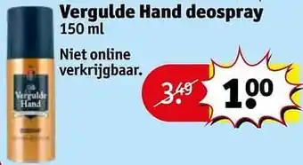 Kruidvat Vergulde hand deospray aanbieding