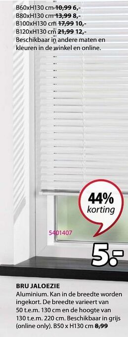 Jysk Bru jaloezie aanbieding