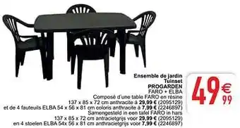 Cora Ensemble de jardin tuinset progarden faro + elba aanbieding