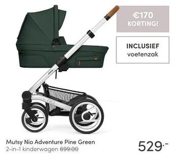 Baby & Tiener Mutsy nio adventure pine green 2-in-1 kinderwagen aanbieding