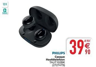 Cora Philips casque hoofdtelefoon taut102bk aanbieding