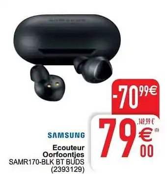 Cora Samsung ecouteur oorfoontjes samr170-blk bt buds aanbieding