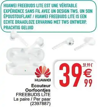 Cora Huawei ecouteur oorfoontjes freebuds lite aanbieding