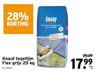 GAMMA Knauf tegellijm flex grijs aanbieding