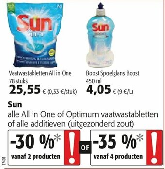 Colruyt Sun Vaatwastabletten All in One aanbieding