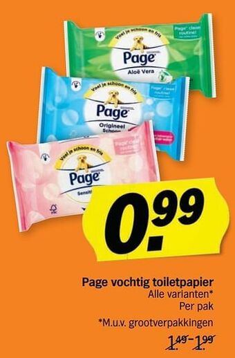 Albert Heijn Page Vochtig Toiletpapier aanbieding