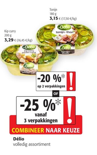 Colruyt Delio Kip curry 200g aanbieding