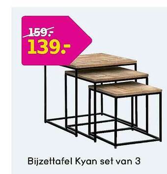 Leen Bakker Bijzettafel Kyan Set Van 3 aanbieding