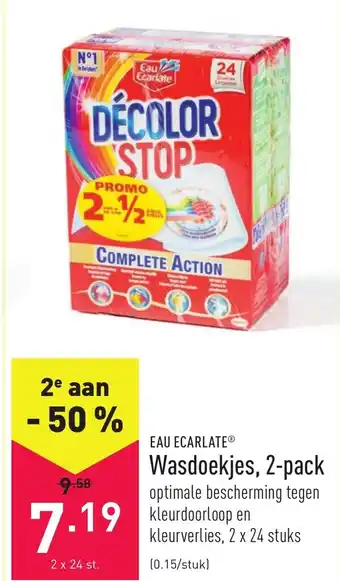 ALDI Eau Ecarlate Wasdoekjes, 2-pack aanbieding
