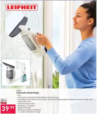 ALDI Leifheit Elektrische vensterreiniger aanbieding