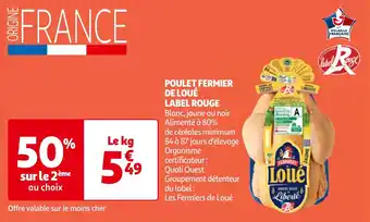 Auchan POULET FERMIER DE LOUÉ LABEL ROUGE aanbieding