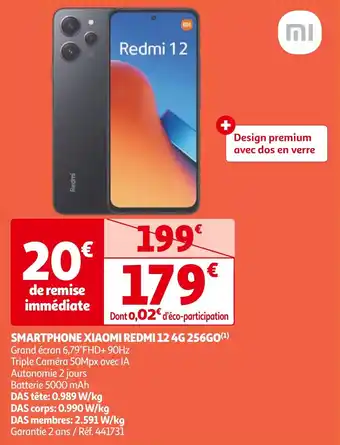 Auchan SMARTPHONE XIAOMI REDMI 12 4G 256GO aanbieding