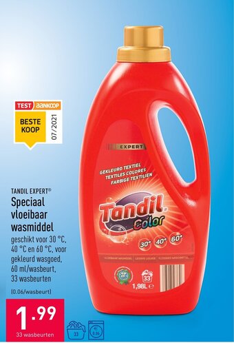 ALDI Tandil Expert Speciaal vloeibaar wasmiddel aanbieding