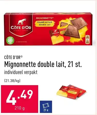ALDI Cote D'Or Mignonnette double lait, 21 st. aanbieding