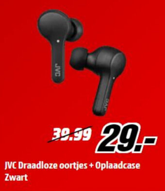 MediaMarkt JVC Draadloze oortjes + Oplaadcase Zwart aanbieding
