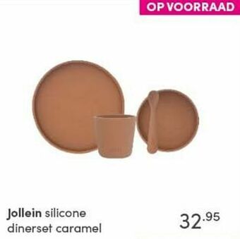 Baby & Tiener Jollein silicone dinerset caramel aanbieding