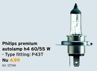 GAMMA Philips premium autolamp h4 60-55 w aanbieding