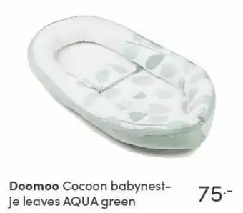 Baby & Tiener Doomoo cocoon babynest- je leaves aqua green aanbieding