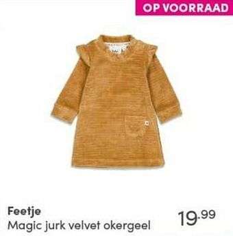 Baby & Tiener Feetje magic jurk velvet okergeel aanbieding