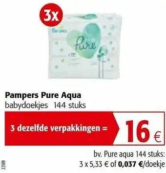 Colruyt Pampers pure aqua babydoekjes aanbieding