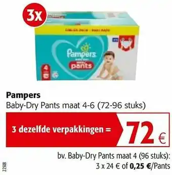 Colruyt Pampers baby-dry pants maat 4 aanbieding