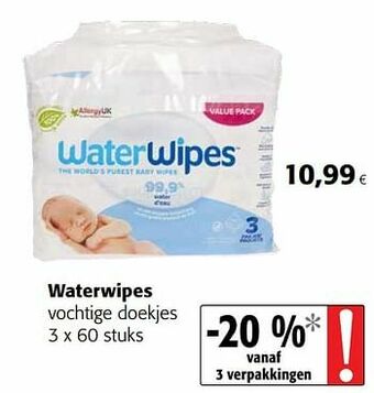 Colruyt Waterwipes vochtige doekjes aanbieding