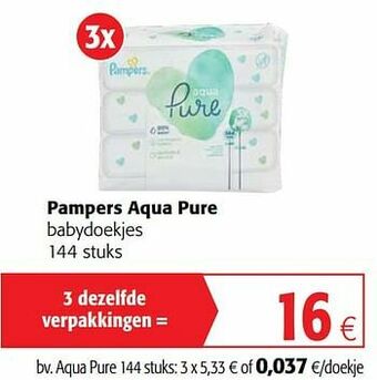Colruyt Pampers aqua pure babydoekjes aanbieding